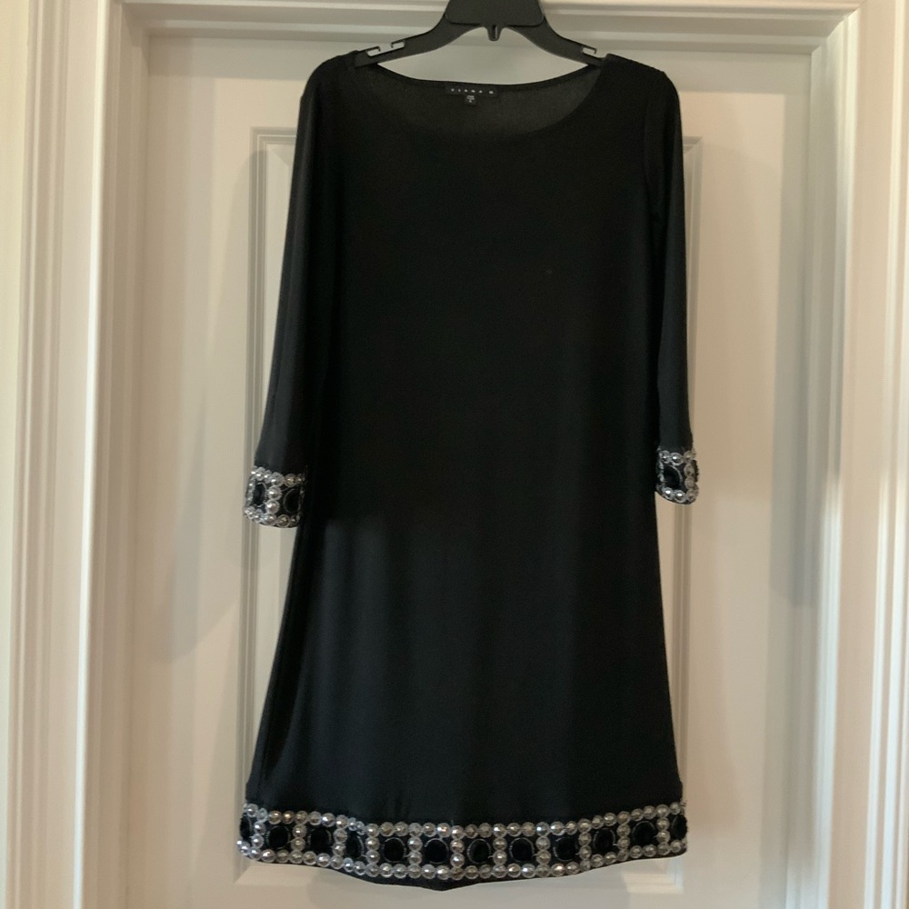 Tiana B. Black Dress with Silver Accents